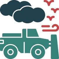 Snowplow Glyph Two Color Icon vector