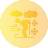 Skiing Gradient Circle Icon vector