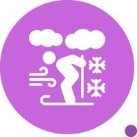 Skiing Glyph Shadow Icon vector