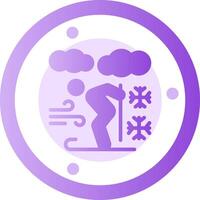 Skiing Glyph Gradient Icon vector