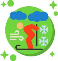 Skiing Tailed Color Icon vector