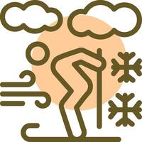 Skiing Linear Circle Icon vector