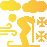 Skiing Solid Multi Gradient Icon vector