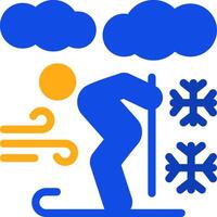 Skiing Flat Two Color Icon vector