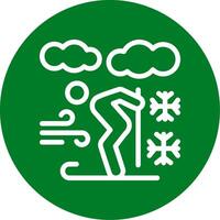 Skiing Outline Circle Icon vector