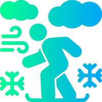 Snowboarding Solid Multi Gradient Icon vector