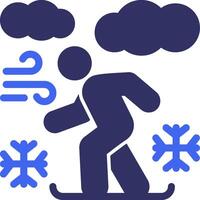 Snowboarding Solid Two Color Icon vector