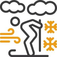 Skiing Line Two Color Icon vector