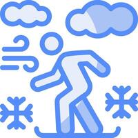 Snowboarding Line Filled Blue Icon vector