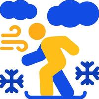 Snowboarding Flat Two Color Icon vector