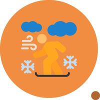 Snowboarding Flat Shadow Icon vector