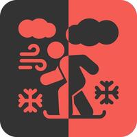 Snowboarding Red Inverse Icon vector