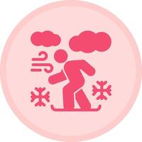 Snowboarding multicolor circulo icono vector