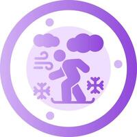 Snowboarding Glyph Gradient Icon vector