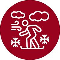 Snowboarding Outline Circle Icon vector