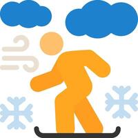 Snowboarding plano icono vector