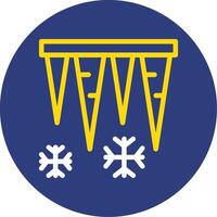 Icicles Dual Line Circle Icon vector