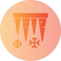 Icicles Gradient Circle Icon vector