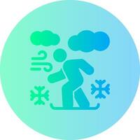 Snowboarding Gradient Circle Icon vector