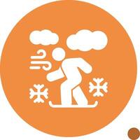 Snowboarding Glyph Shadow Icon vector