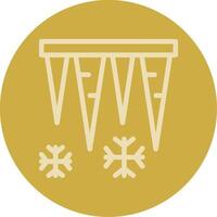 Icicles Line Multi color Icon vector