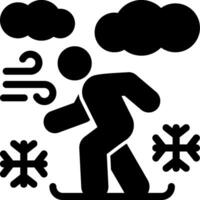 Snowboarding glifo icono vector