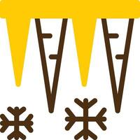 Icicles Yellow Lieanr Circle Icon vector