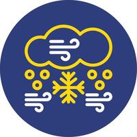 Snowstorm Dual Line Circle Icon vector