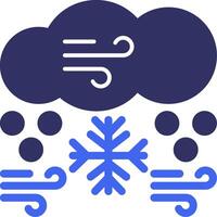 Snowstorm Solid Two Color Icon vector