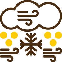 Snowstorm Yellow Lieanr Circle Icon vector