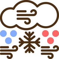 Snowstorm Color Filled Icon vector