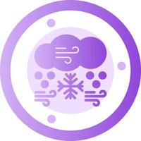 Snowstorm Glyph Gradient Icon vector