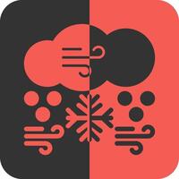 Snowstorm Red Inverse Icon vector