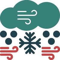 Snowstorm Glyph Two Color Icon vector