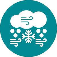 Snowstorm Glyph Circle Icon vector