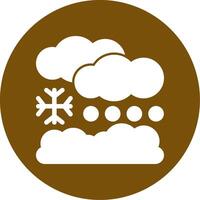 Snowdrift Glyph Circle Icon vector