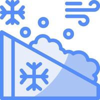 avalancha línea lleno azul icono vector