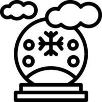 icono de línea de globo de nieve vector