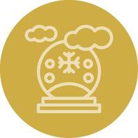 Snow globe Line Multi color Icon vector
