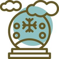 Snow globe Linear Circle Icon vector