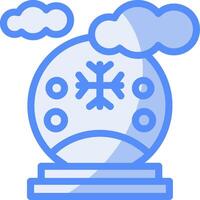 Snow globe Line Filled Blue Icon vector