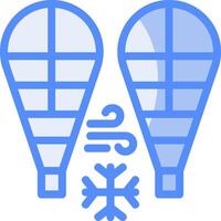 Snowshoes Line Filled Blue Icon vector