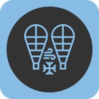 Snowshoes Linear Round Icon vector