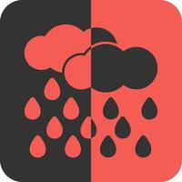 Raindrops Red Inverse Icon vector