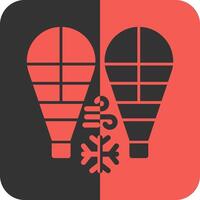 Snowshoes Red Inverse Icon vector