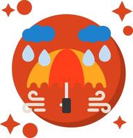 Umbrella Tailed Color Icon vector