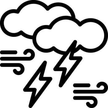 Thundercloud Line Icon vector