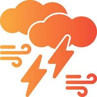 Thundercloud Solid Multi Gradient Icon vector