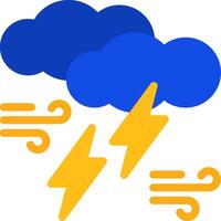 Thundercloud Flat Two Color Icon vector