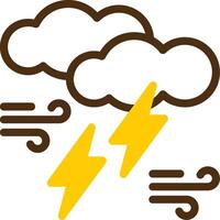 nube de tormenta amarillo mentir circulo icono vector